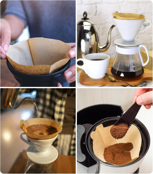 #4 Cone Coffee Filters: Natural Unbleached Paper Filters for Pour Over and Drip Coffee Maker, 200 Count