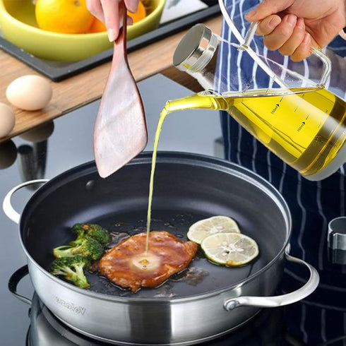 Oil Dispenser for Kitchen, 25OZ Cooking Oil Bottles with Drip Free Spout and Non Slip Bottom for Home, Kitchen,