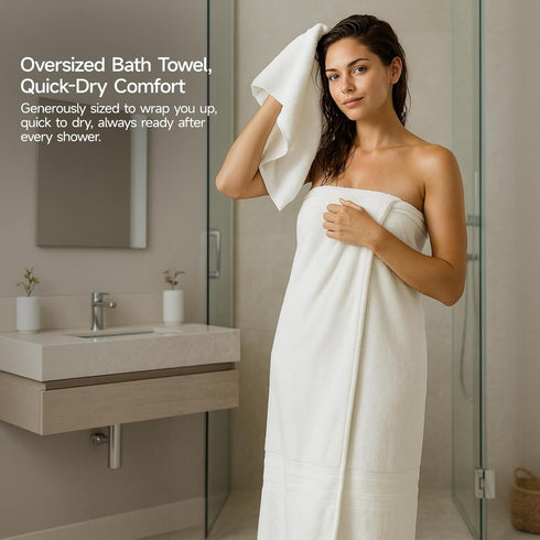 8 Set 100% Set 2 2 4 600 Sets, REDKISS Piece Off White Towels - Cotton Towels with Large Bath Towels, Hand, Washcloths