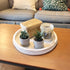 13 Counter, Hrastany Round Wood Serving Tray with Beaded, Rustic Wooden Decorative Coffee Table Tray for Centerpiece