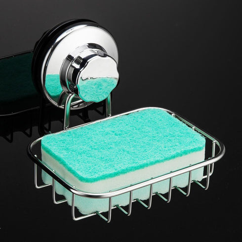 SANNO Suction Cup Soap Holder, Soap Dish Saver Tray for Shower Wall, Bathroom, Stainless Steel