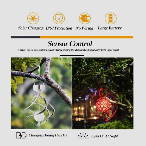 Color Changing Solar Hanging Lamp - Sparkling Crystal Ball for Gardens and Lawns