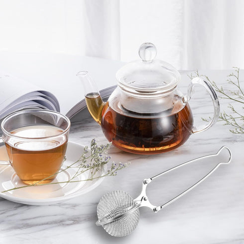 Exptolii 3 Pack Snap Ball Tea Strainer, Stainless Steel Tea Infuser Filter with Handle for Loose Leaf Tea, Spices