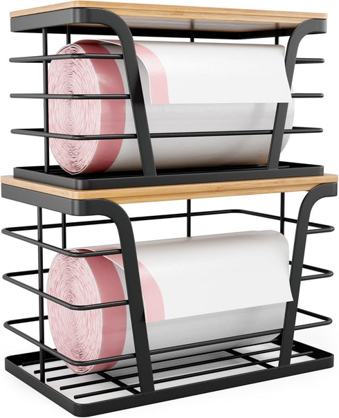 TIDIIABODE 2 Pack Stackable Storage Laundry Kitchen Organizers, Wall Mount Trash Bag