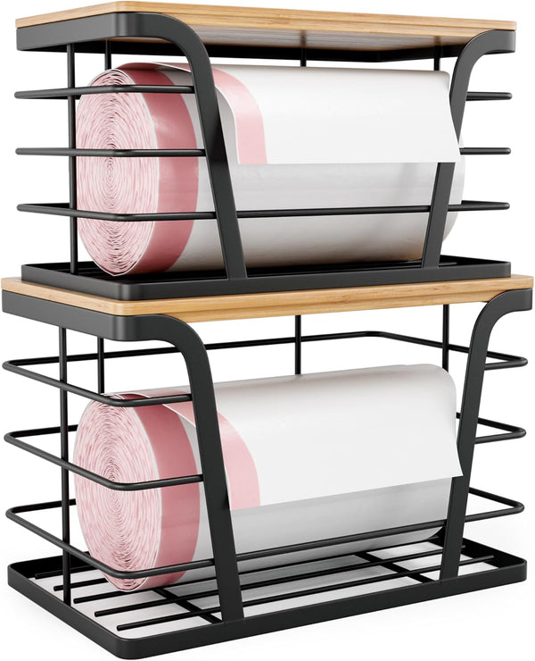 TIDIIABODE 2 Pack Stackable Storage Laundry Kitchen Organizers, Wall Mount Trash Bag