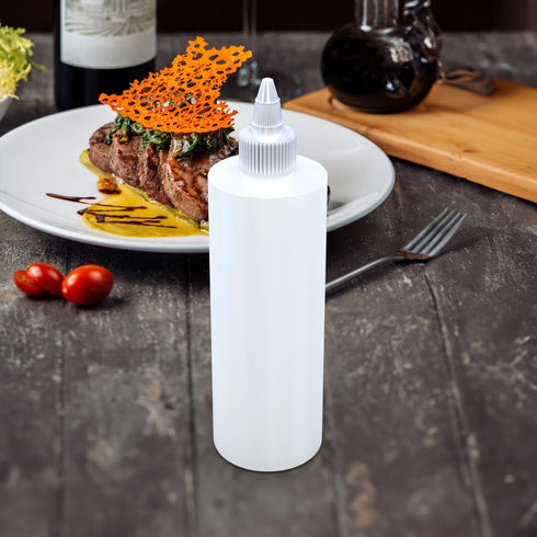 8 OZ 2 PACK BRIGHTFROM Condiment Squeeze Bottles, Empty Squirt Bottle with Clear Twist Top Cap, Leak Proof - Great