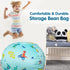 Lukeight Dinosaur Zipper Stuffed Animal Storage Bean Bag Chair Cover for Kids, Organizing Plush Toys (Dino Blue, Large)