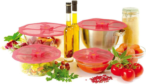 Charles Viancin Hibiscus Silicone Lid, 8''/20cm, Airtight Seal, BPA-Free, Oven, Microwave, Freezer Safe