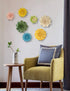SEINHIJO Ceramic Flower Wall Decor - 3D Wall Art Sculpture, Modern Arts Gifts, Yellow 5.1 inch