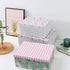 SLPR Decorative Cardboard Storage Boxes with Lids - Set of 3: Pink Flamingo Paperboard Nesting Gift Boxes, Palm Leaves