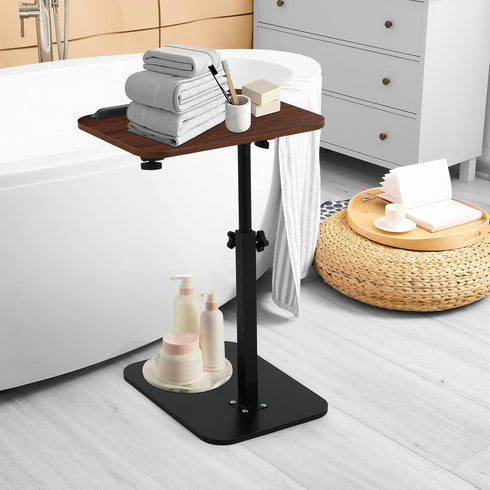 360 180 comfoyar C Shaped TV Tray for Couch, Adjustable Height Side Table with Swivel Flip for Small Space, End Table