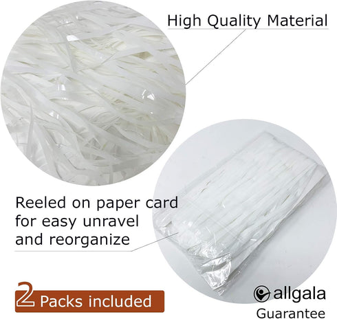 allgala White Tinsel Table Skirt 2-Pack - 29x108 Inch Metallic Foil Fringe Skirts for Party Decoration
