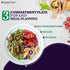 Health Beet 10” Macro Diet Portion Control Plate - Balanced Eating with 3 Flat Sections for Veggies, Carbs & Protein