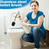 Stainless Steel Toilet Brush and Holder, Golden Toilet Cleaner Brush, Toilet Bowl Brush and Holder for Bathroom Storage