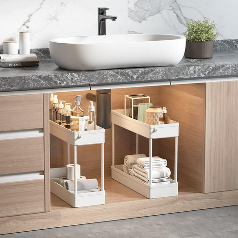 SOLEJAZZ Slim Storage Cart, 4 Tier Bathroom Organizer, Rolling Utility Cart for Kitchen, Laundry, White