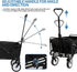 Heavy Duty Foldable Wagon Utility Carts with Wheels Adjustable Handle Collapsible Wagon Cart for Outdoor Grocery
