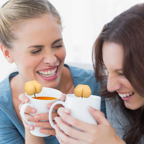 Noviko 2 Pack Butt Poop Tea Infuser, Silicone Cute Tea Infusers for Loose Tea, White Elephant Gift