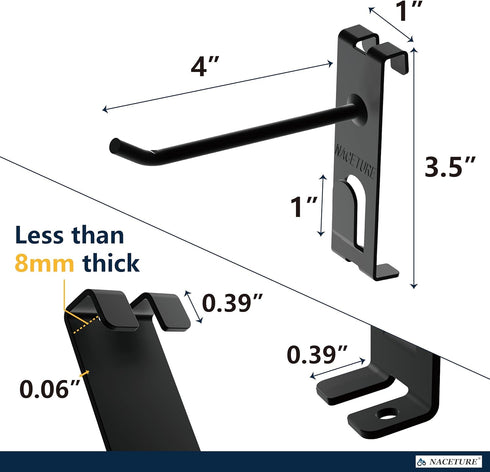 Double Gridwall Hooks, 24 Pcs Display Hooks for Grid Wall Panel, Durable Peg Hook Wall Grid Panel Hooks for Retail