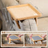 3.5"-13.5" Couch Armrest Table, Foldable Bamboo Sofa Arm Tray for Couch with a Non-Slip Pad, Clip On Couch Arm Table