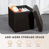 B FSOBEIIALEO Folding Storage Ottoman Cube - Faux Leather Footrest for Living Room, Brown, 12.6" x 12.6" x 12.6"