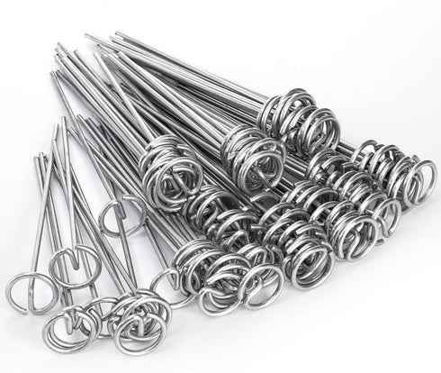 Yesland 100 Pack 6-Inch Circle Top Pins, 11 Gauge Anti-Rust Galvanized Steel Landscape Staples for Garden