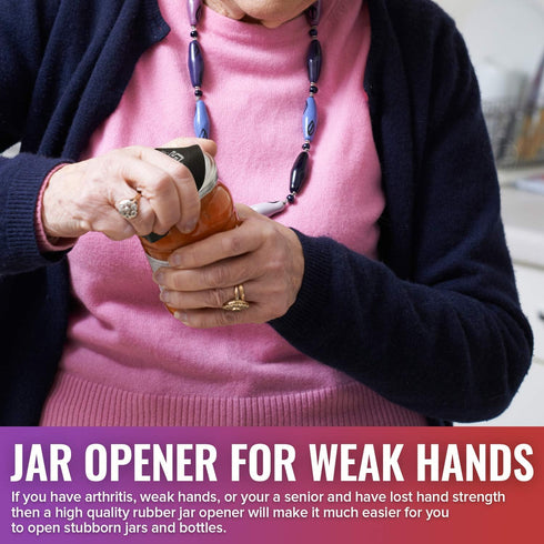 JAR HEADS Rubber Jar Opener Gripper Pad, 5 Pack - Thick 5 Inch Grippers for Weak Hands & Seniors