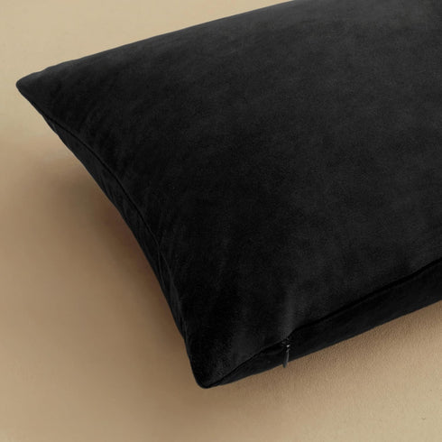 MIULEE Velvet Throw Pillow Covers - Pack of 2, 18x18 Inch, Black, Super Soft Decorative Square Cushion Cases for Home