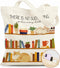 Puresora Canvas Tote Bag for Women Aesthetic Canvas Bag with Zipper Cute Stylish
