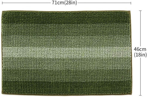 COSY HOMEER 28x18 Inch Bath Rugs, 100% Polyester Extra Soft Non-Slip Bathroom Mats, Machine Washable, Green