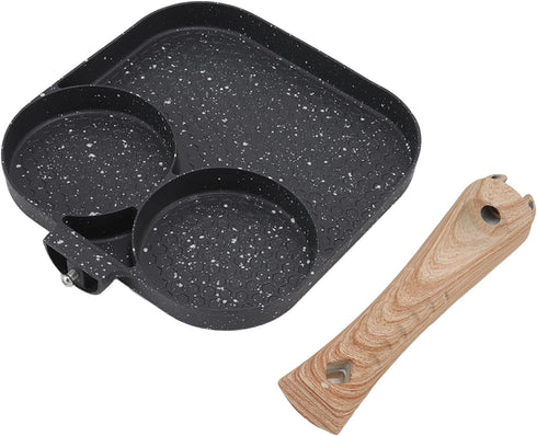 Nonstick Egg Frying Pan, 3 in 1 Breakfast Pan, Divided Grill Pan for Gas, Stovetops, Induction Cooker