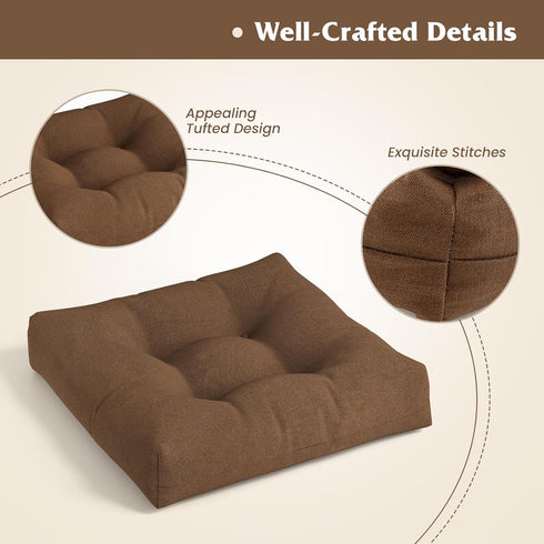 Set 2 4" Giantex of Tufted Patio Cushions, Outdoor Seat Cushions, Waterproof & High Elasticity for Comfortable Sitting