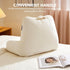 Yagamo Reading Pillow for Bed Sitting Up, Adults and Teens Backrest with Arms, Velvet Back Support Pillow for Sitting