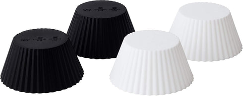 Fox Run 73930 Silicone Cupcake Liners, Black & White, Set of 12 for Baking Muffins and Cupcakes