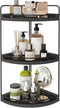 Fixwal Corner Bathroom Counter Organizer, 3 Tier Rustic Bathroom Organizer, Wood Countertop