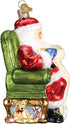 Old World Christmas 40300 Glass Blown Ornaments for Christmas Tree, Santa Checking List