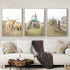 Farmhouse Scenery Pictures, Rustic Cow Wall Art, Vintage Farm Landscape Painting for Living Room
