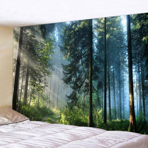Llamazing Forest Tapestry - Magic Curtain for Living Room & Bedroom (Morning Forest, 90.5''L x 70.8''W) XL