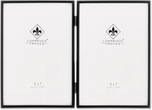 Lawrence Frames Black Metal Frame, Simply, 5x7 Double