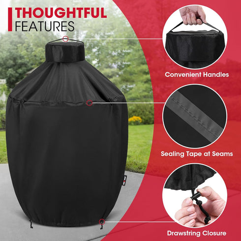 31.5 Inch, 31.5" 31.5" Unicook Grill Cover Compatible with Large Big Green Egg, Kamado Joe and Pit Boss Ceramic Grills