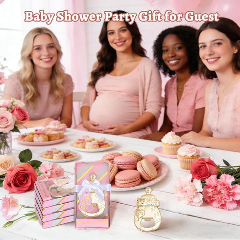 24 Pcs New Pink Baby Bottle Openers for Baby Shower Favors Party Return Gifts for Guests,Baby Girl Shower Party