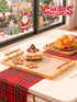 16" 12" JUPELI x Bamboo Serving Tray with Handles Marble Pattern Decorative Rectangle Tray for Coffee Table, Kitchen