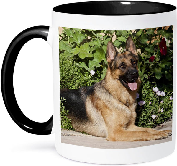 3dRose Mug, A German Shepherd Dog by Greenery, 11 oz, Black