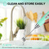 YUSWKO Baby Blue Handheld Milk Frother Wand, Rechargeable Electric Whisk with 3 Heads for Coffee, Latte, Hot Chocolate