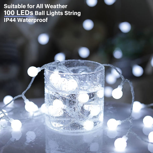 33 100 Minetom Feet Led Globe Ball String Lights, Fairy String Lights Plug in with Remote, Waterproof Globe String