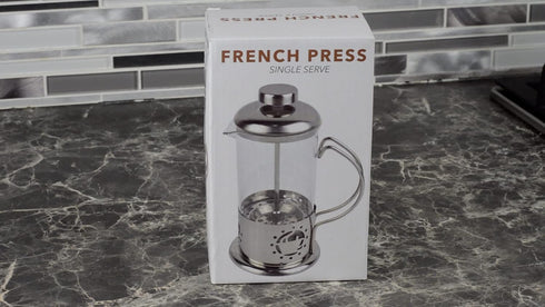 French Press Coffee Maker, Single Serving 1 Cup Capacity (12 fl oz/0.35 liter) Small Affordable Brewer with Highest
