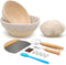 Bread Proofing Basket Set of 2, 8 Inch & 9 Inch Round, Rattan Basket Bowls with Bread Making Tools for Sourdough Baking