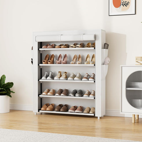 5 20-24 Closet, VILICK Shoe Rack with Cover, Tier Shoe Organizer Storage for Pair Shoes and Boots Large Shoe Storage