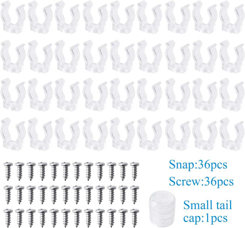 36 Pack Set 8-10mm IP65 LED Rope Lights Clips, Mounting Bracket Fixing Rope Lights Tape Light Fixing Clips Rope Lights
