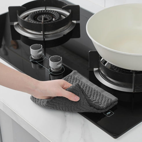 QAJ 100% Set, Pack 8 16" 25" 13" 13" (400 Cotton Kitchen Towels and Dishcloths of Super Absorbent x Kitchen Towels