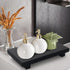 Black Farmhouse Bathroom Counter Tray Decor, Wooden Risers for Kitchen Soap Sink, Decorative Vanity Tray Stand